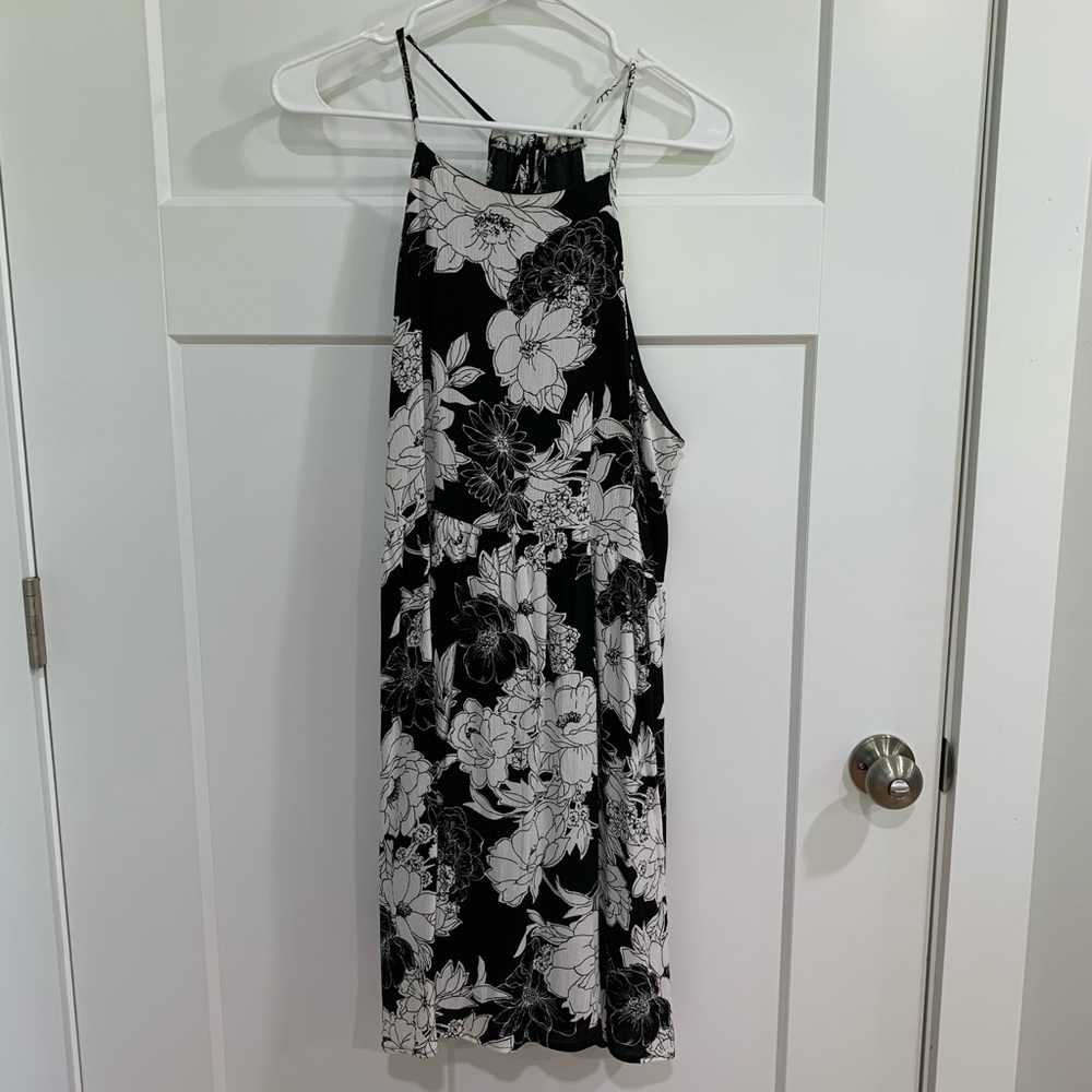 Black and white floral dress
